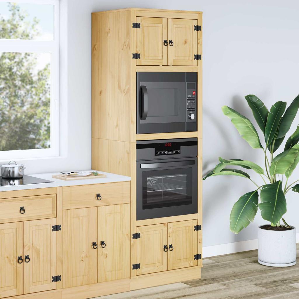 SKI Cabinet Honey Brown 66 X 58 X 207 Cm Solid Pine Wood