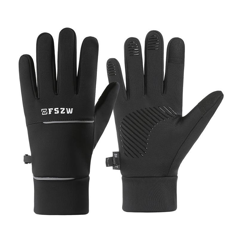 Höst och vinter sammet cykelvarma vindtäta handskar herr utomhussport pekskärm cykel elfordon kyla klättring