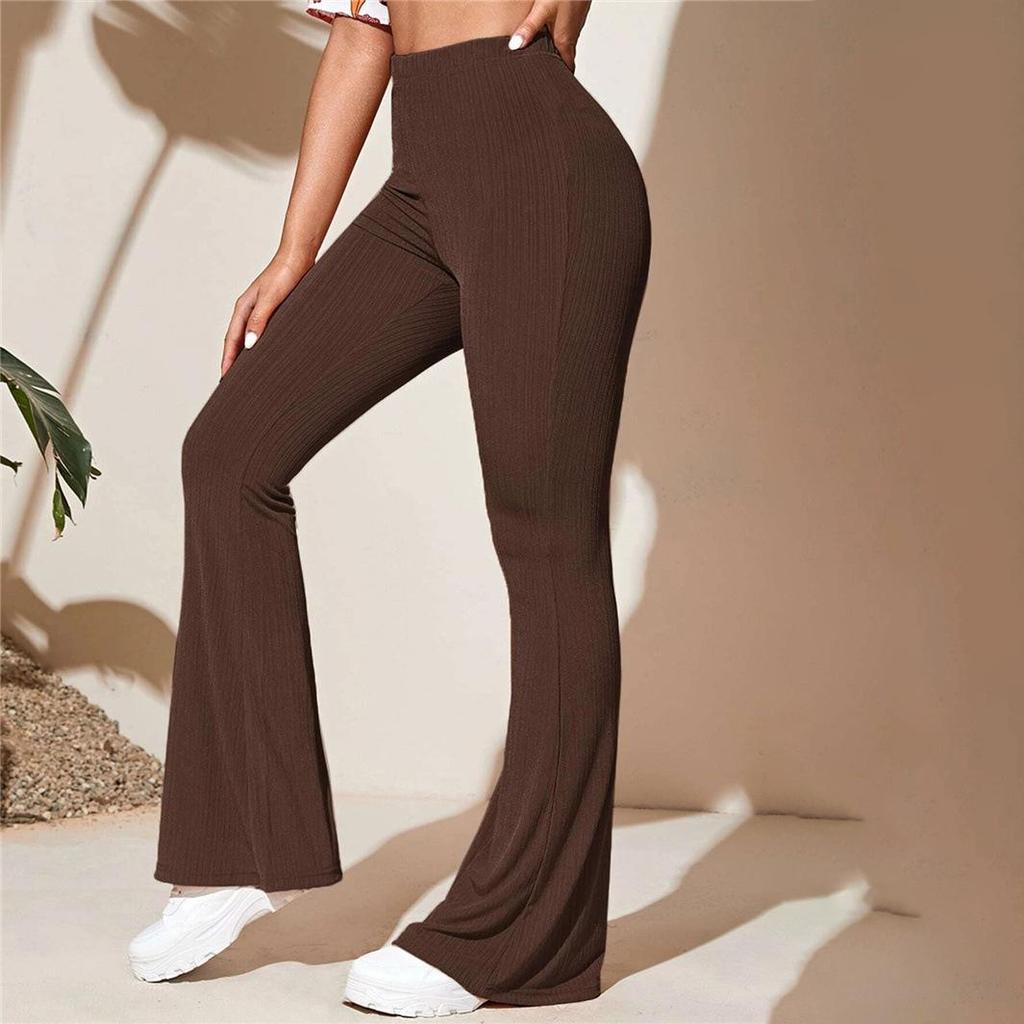 Summer Drop Sense Ausgestellte Hohe Taille Einfarbige Yogahose Damenmode Lässig Gestrickte Sporthose