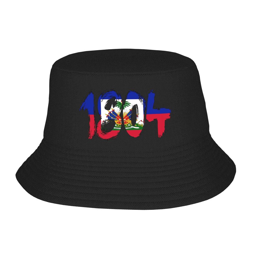 Haiti Grunge Flag Bucket Hat For Woman Beach Floppy Hat Casual Lightweight For Outdoor Sport Fishing Hat Bob Hat