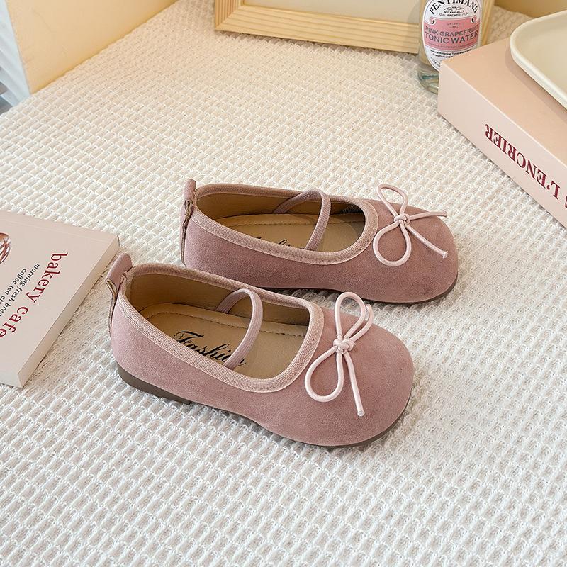 Flat-bottomed suede ballet shoes single shoes women's shoes 2025 new doll shoes one-word elastic Mary Jane versatile