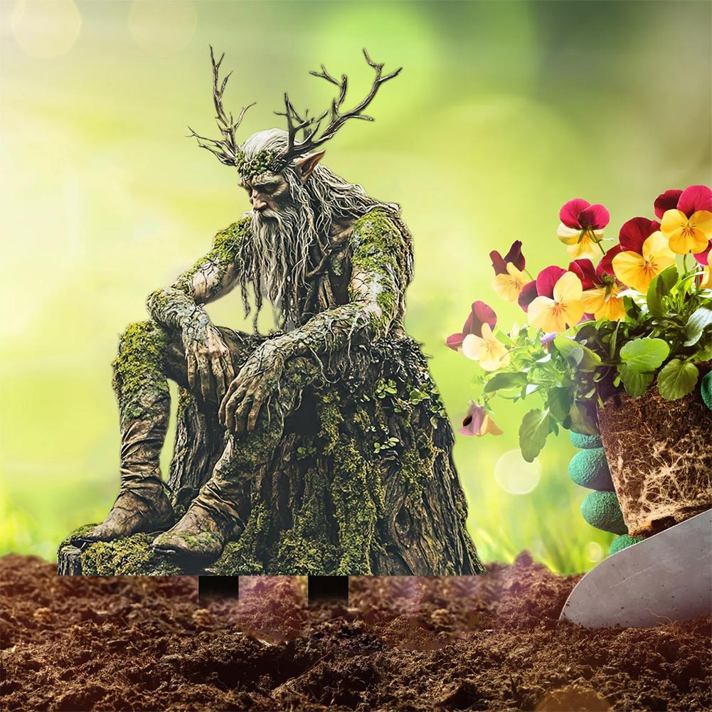 Gartenstecker Erdspieß Wasserdicht Außen Deko Baum Elf Acryl Hof Hof Baum Elf Schild S D6Q0