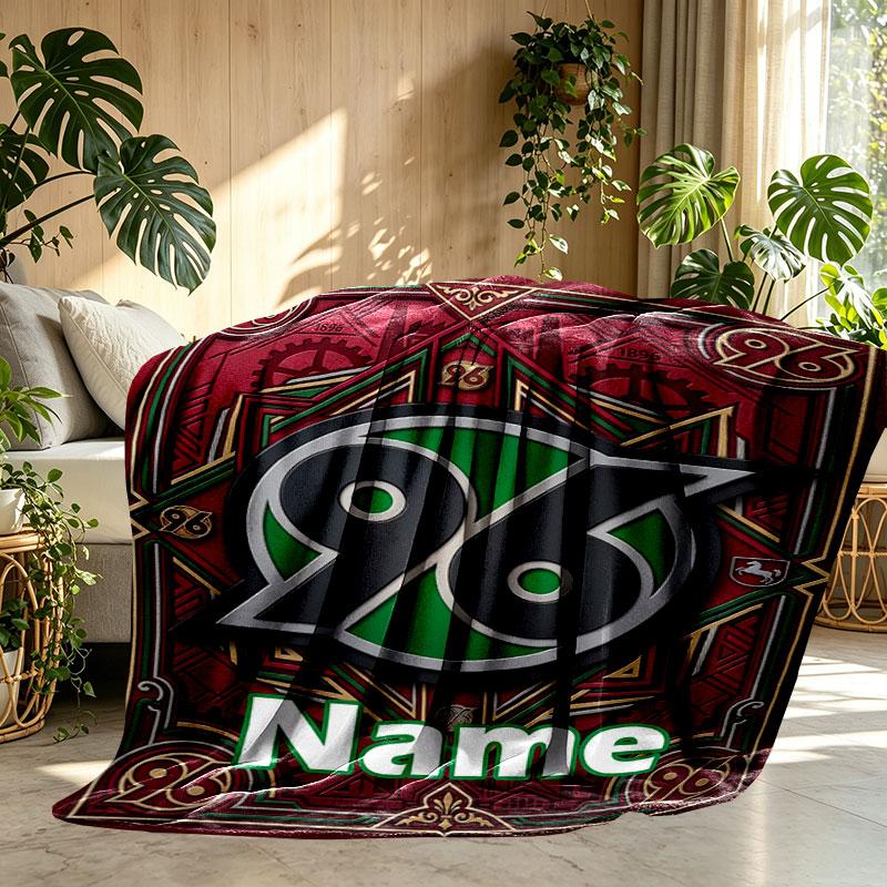 Custom Name Personalized Hannover 96 Football Print Blanket, Home Decor, Bedroom, Sofa, Camping, Couch, Gifts for Birthday Christmas