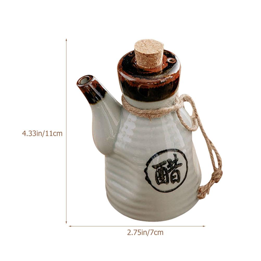 White Vinegar Bottle Ceramic Condiment Bottle Japanese Style Oil Pot Home Seasoning Bottle Kitchen Dining Bar Accessories