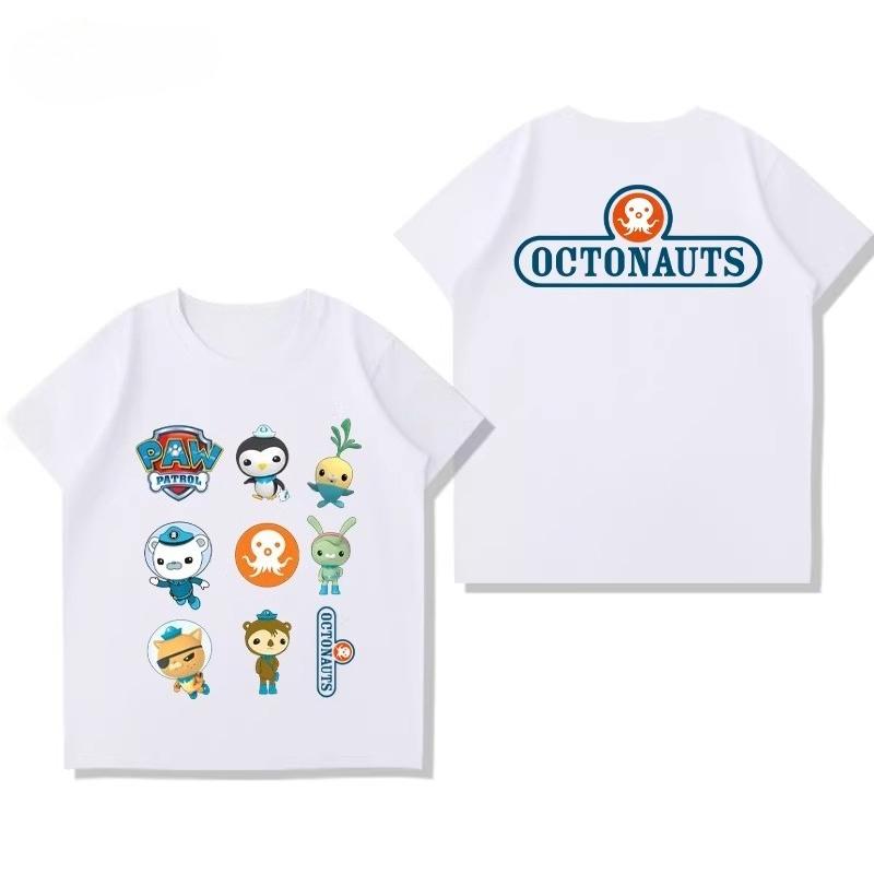Potdemiel Octonauts Children's Pure Cotton T-Shirt, New Summer Style, Comfortable and Breathable Children's T-Shirt