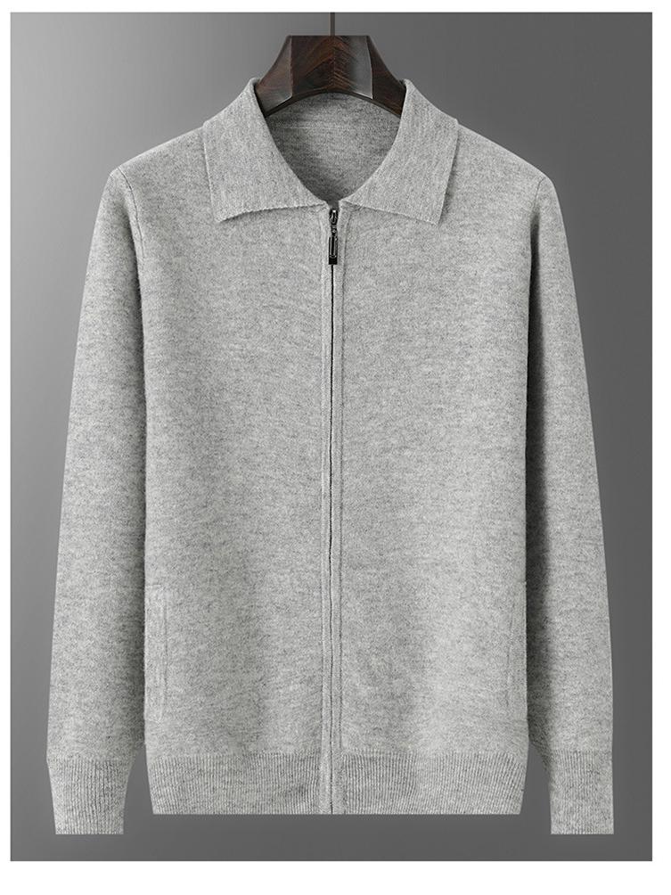 Herren Strickjacke aus 100% reiner Wolle - Dick, Locker, Trendige Reversjacke für Herbst/Winter, Große Größen erhältlich