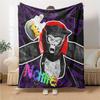 Custom Name Gorilla Party Celebration Party Blanket For Couch Bed Plush Cozy Fuzzy Blanket Super Soft Warm Blankets For Fall And Winter 091696