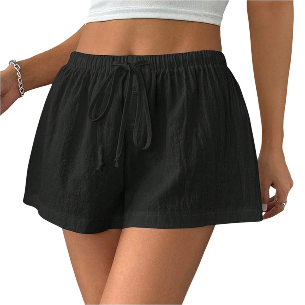 Women's Summer Drawstring Elastic Waist Casual Sports Shorts