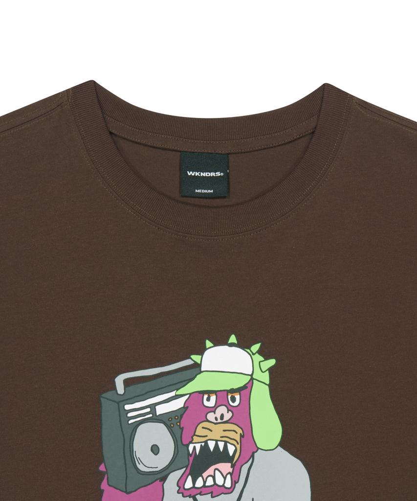 WKNDRS [Wkndrs X Gwaxng] Snarl Boombox T-Shirt (Brown)