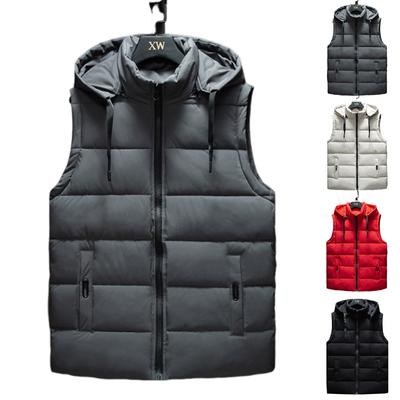 Tendência de inverno masculina, casaco solto grosso de algodão com vários bolsos, cor sólida, casual, com capuz