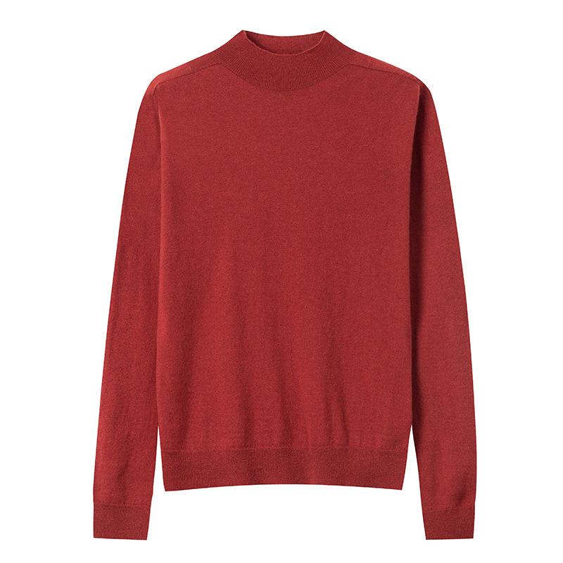 

Бесшовный трикотажный свитер с полувысоким воротником из кашемира для женщин, осенне-зимняя новинка, тонкая базовая рубашка с длинным рукавом для ношения под одежду XL