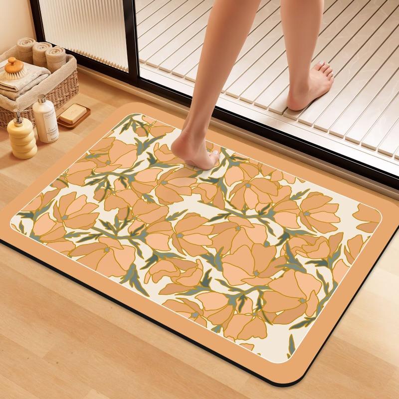 Diatom mud bathroom bathroom,bathroom entrance,non-slip,water-absorbing and dirt-resistant quick-drying foot mat, door floor mat
