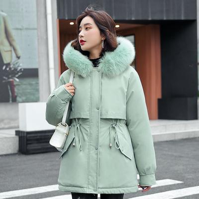 Winter New Large Wool Collar Cotton Padded Clothes And Down Down Cotton Padded Clothes For Women