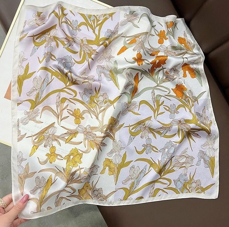 New 100% Natural Real Silk Scarf Fashion Lady Foulard Female Bandana Scarves  Women Hijab Shawl Wraps Square Neckerchief