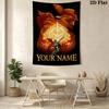 Custom Name Elden Ring Wall Tapestry Aesthetic Wall Hanging Printed Fabric Blanket Decorative Tapestries for Bedroom Living Room Home Decor