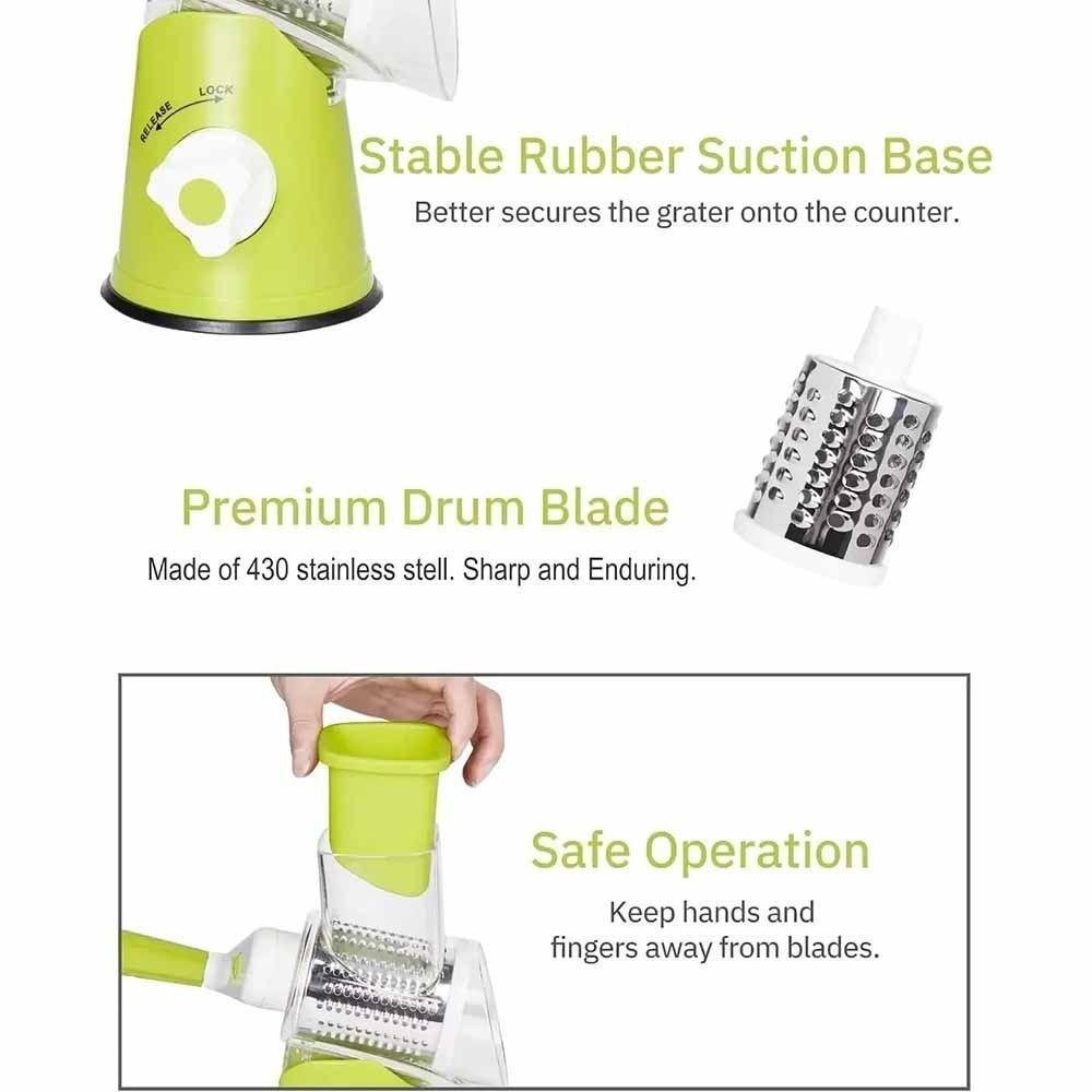 Stainless Steel Manual Rotary Vegetable Slicer Manual Rotary Kitchen Chopper  Food Preparation