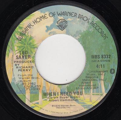 7-Zoll Schallplatte LEO SAYER - When I Need You WBS8332 Warner Bros. Re 1977 US Pop Used
