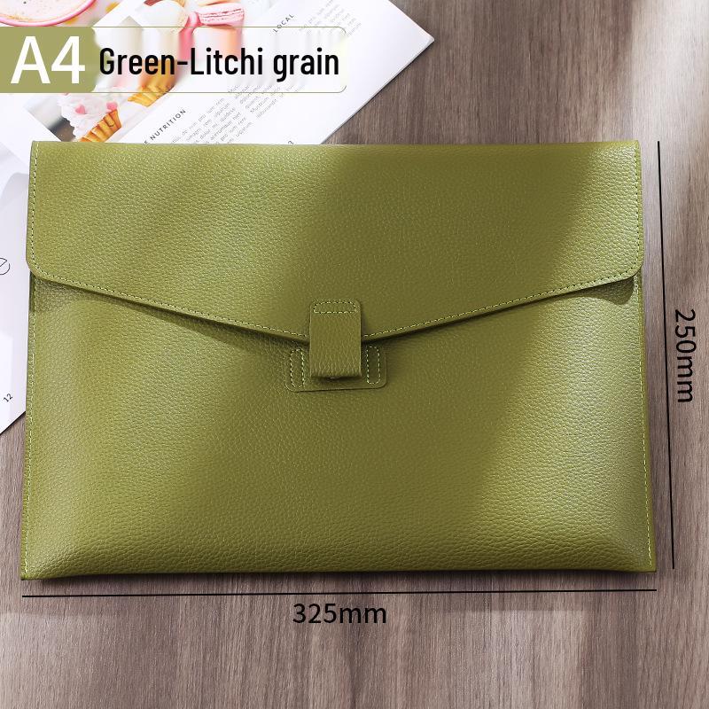 Large Capacity A4 Leather File Bag - Multifunctional Business Office Folder