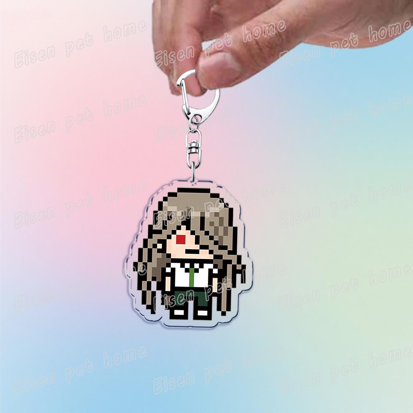 

Fashion Game Animal Chibi Keychains for Accessories Bag Charm Pixel Art Keyrings Jewelry Fans Friends Gifts