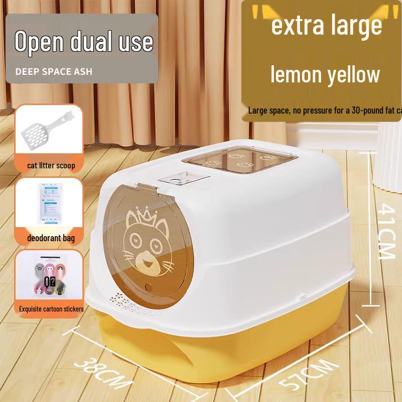Extra große geschlossene Katzentoilette, Anti-Spritz-Design für Kätzchen & Erwachsene