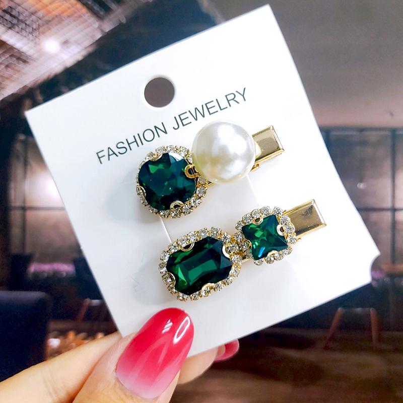 Neues Set Damen Haarspangen Schmuck Mode Kristall Haaraccessoires für Mädchen Luxus Perle Geometrische Haarspangen Nadeln Weihnachtsgeschenk