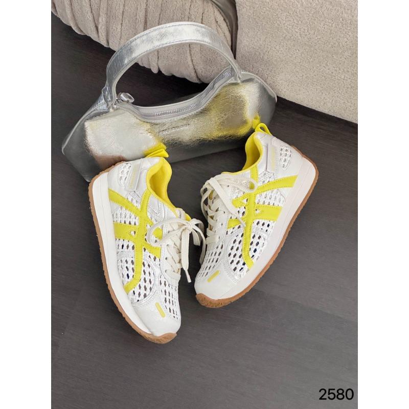 

Summer mesh breathable little white shoes women s thin new woven feet small sports 35 жёлтый