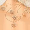 Accessories Fashion Metal Hollow Diamond Flower Necklace Earrings Temperament Elegant Bracelet Ring Set