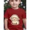 Boys' Short-Sleeve Cartoon Little Lamb Cute Print Children's Summer T-Shirt