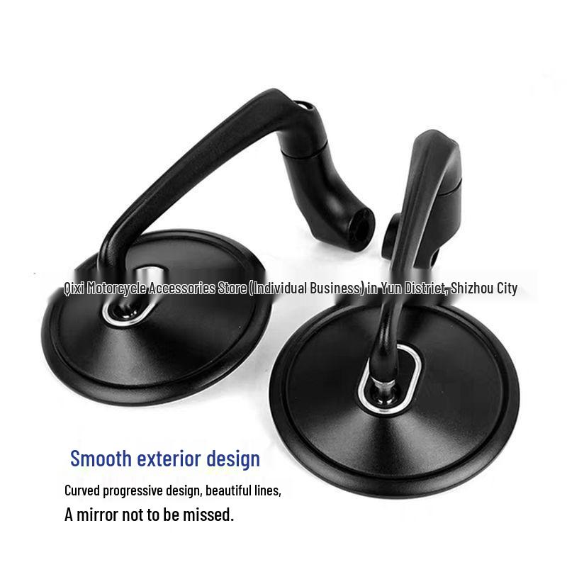 Retro Motorcycle Metal Rearview Mirror with Large Field of View for Electric Vehicles