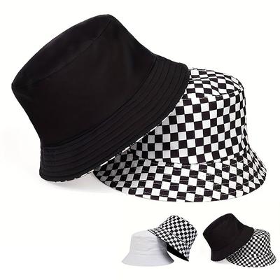 Modischer doppelseitiger Fischerhut für Damen Schatten Bucket Hats Herren Baumwollkappe Reisekappen