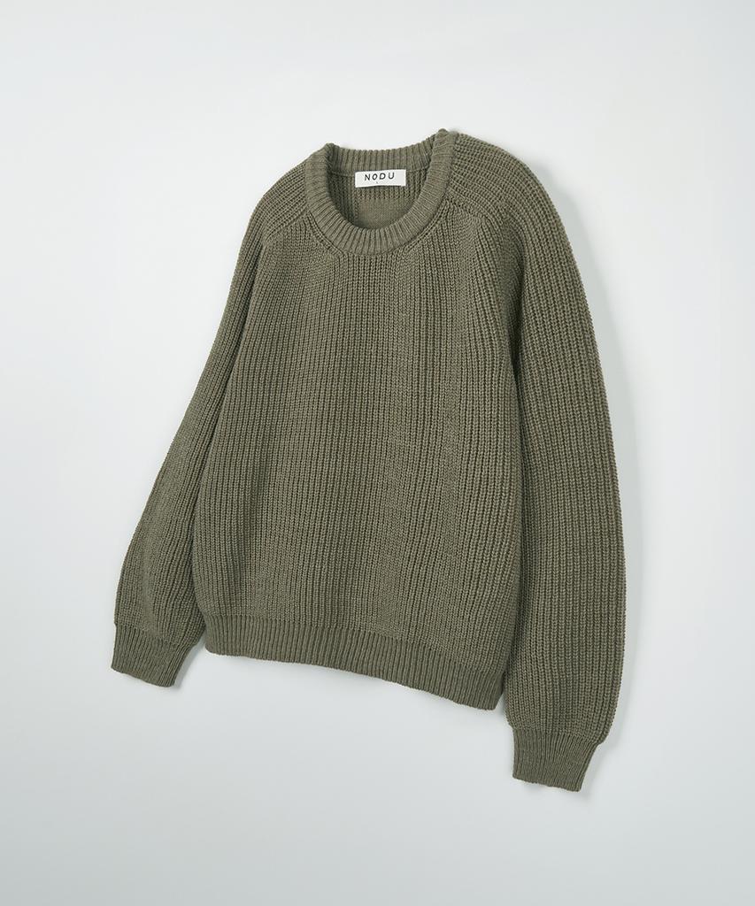 NODU Saddle Hazzi Essential Raglan Knit [Khaki]