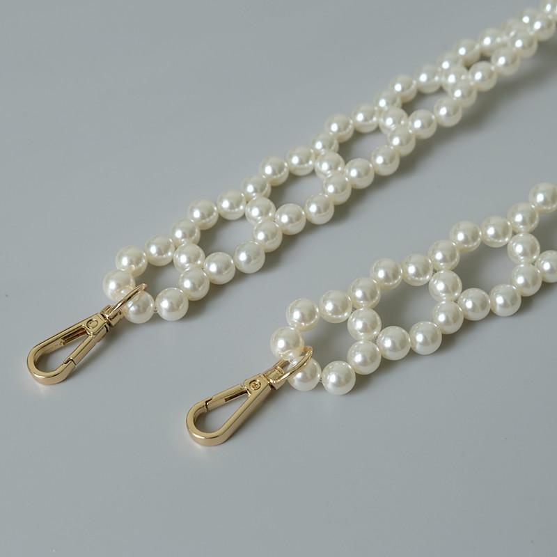 New Fashion Woman Handbag Accessory Parts Puring White Pearl Acrylic Resin Chain Luxury Solid Strap Women Cute Clutch Chains