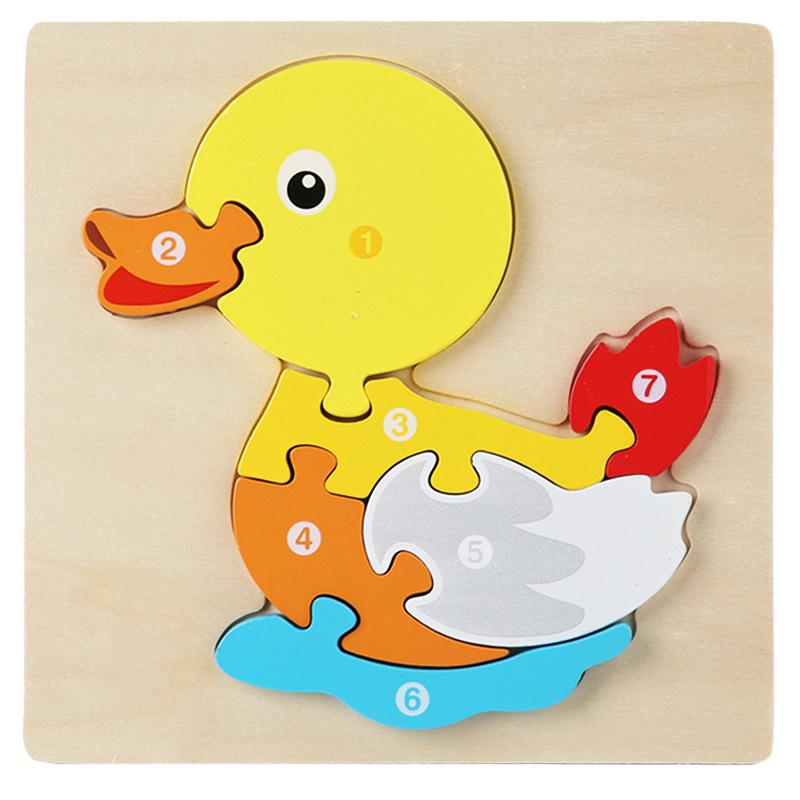 Wooden Traffic Animal Puzzle Blocks - Educational Early Learning Toy for Children and Babies