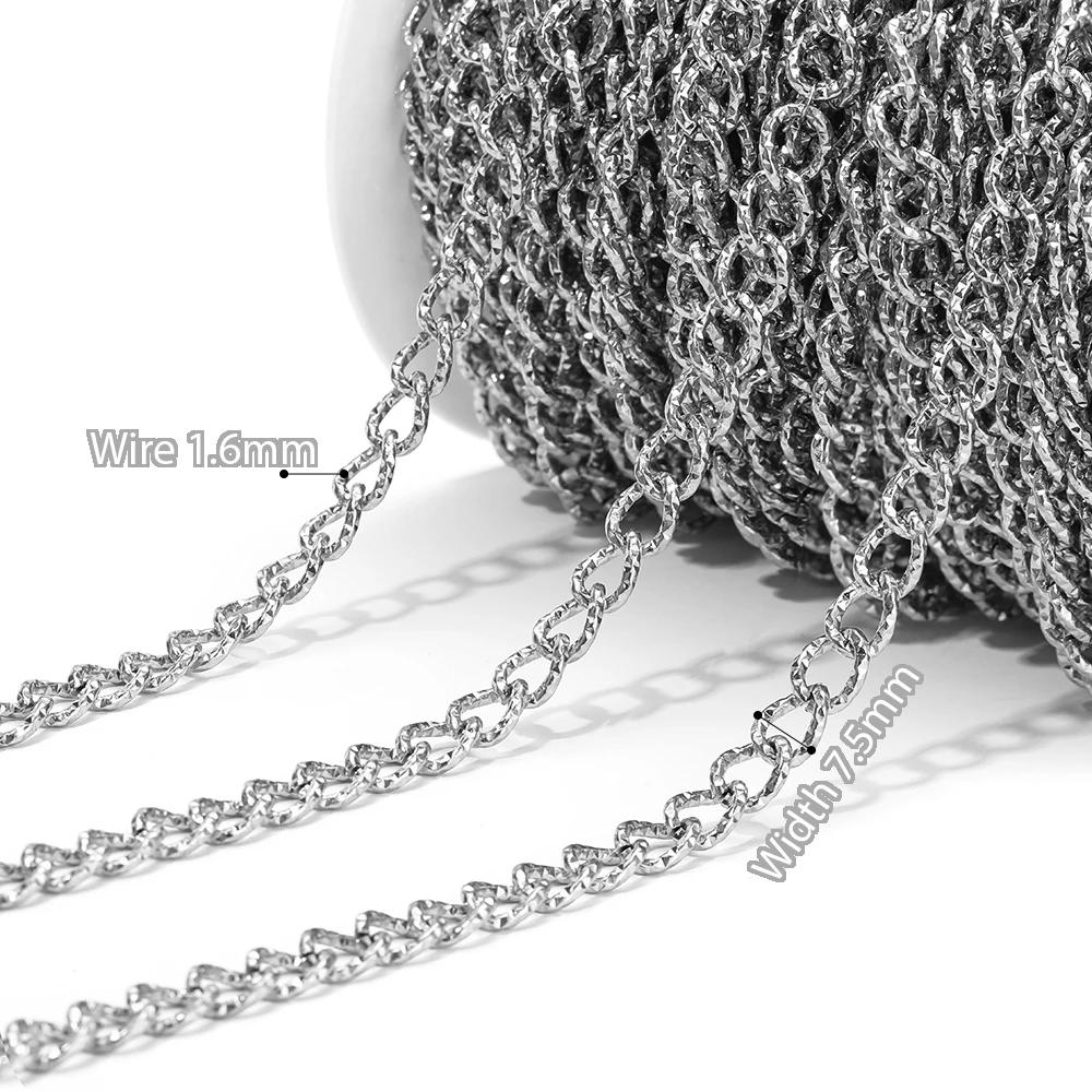 1 Meter Stainless Steel Gold 3:1 O Link Rolo Cable Chunky Chains for DIY Jewelry Making Bracelets Supplies Necklace Findings