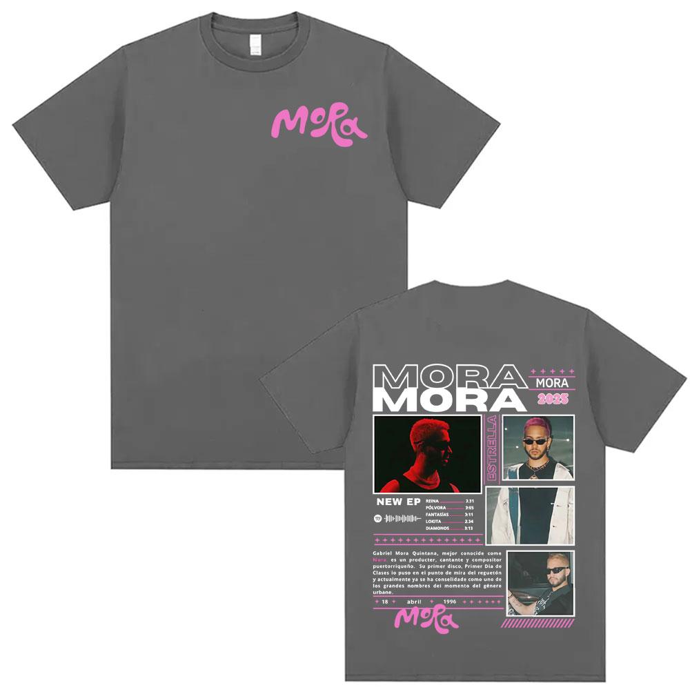 Rapper Mora Album Tour 2025 Graphic Tshirt Men Women High Street Vintage Oversized Tshirts Fashion Hip Hop Cotton T Shirt