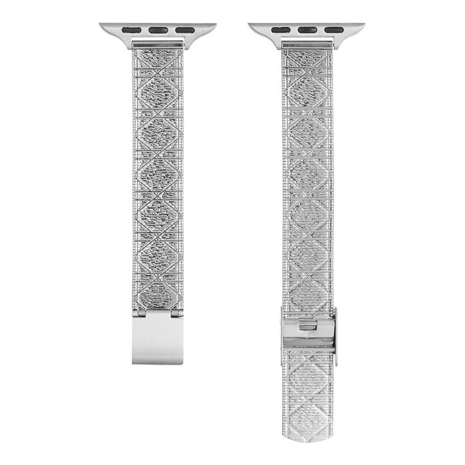 

Strap For Apple Watch Band S11/10/9/8/7/SE/6/5/Ultra 2 3 IWatch 49/46/45/44/42/41/40/38mm Fashion Rhombus Texture Metal Bracelet 42 44 45 46 49MM