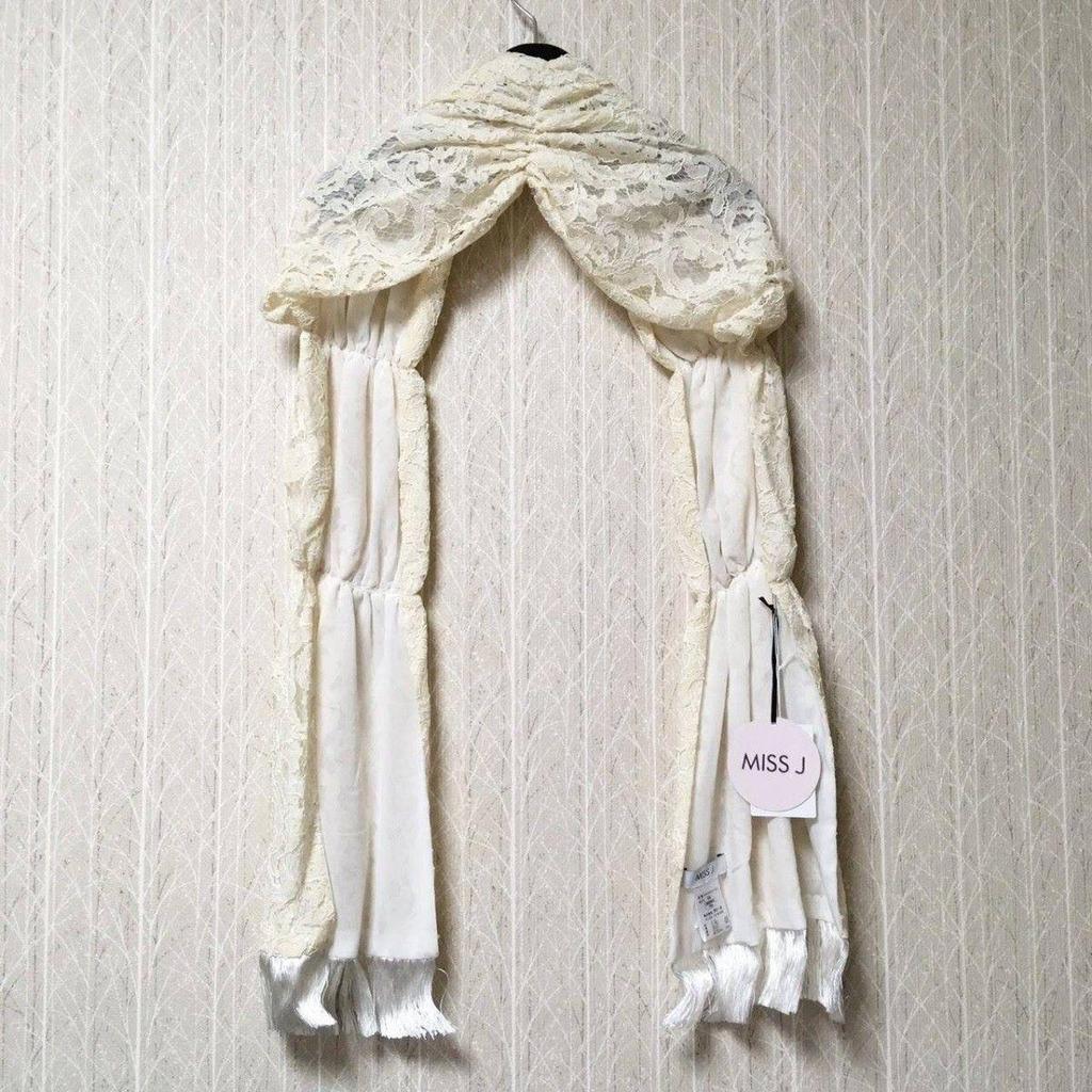 Used New Lapine Lace Shawl Stole Ivory Wedding Party