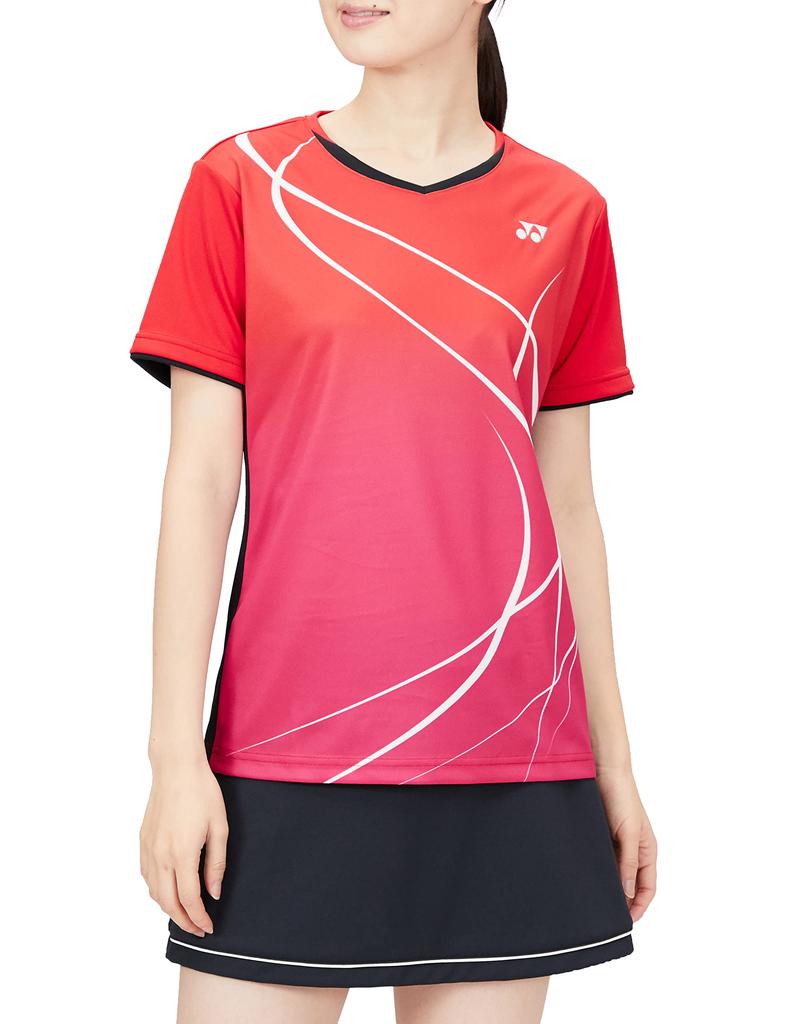 Yonex Short Sleeve Game Sunset Red S Women's Shirt, (496)