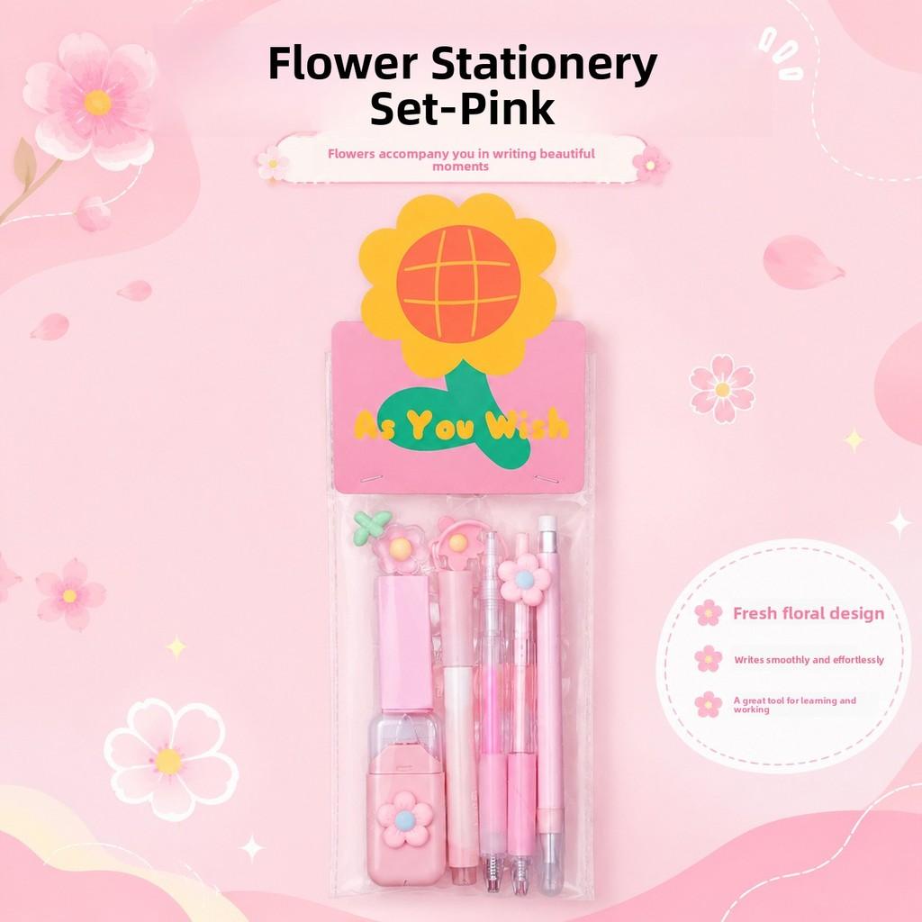 Floral Stationery Set With Multi Color Pens For Students And Gift Giving