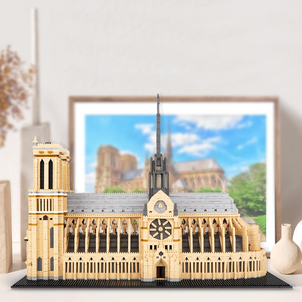 LULUFUN Katedra Notre Dame Mini Bloki Budowlane Mini Zamek 3D Notre Dame de Paris Montaż Dzieci i Świętowanie Nowe Urodziny Prezent Świąteczny Zabawka,