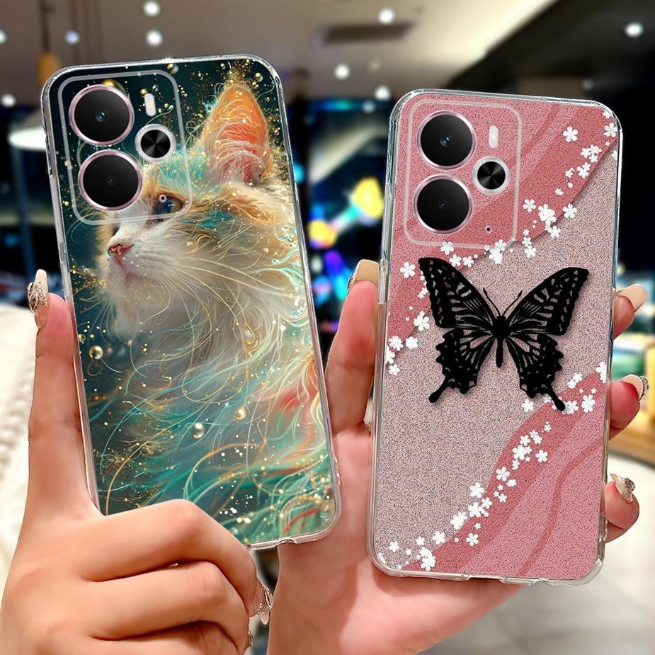 For Realme 14 5G Case RMX5075 Stylish Butterfly Painted Cover Silicone Case For Realme 14X 14 Realme14 T 14T 5G Soft Fundas Bags