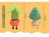 Cartoon Lucky Bamboo and Pine Tree Plush Toy - Office Desk Decoration and Gift