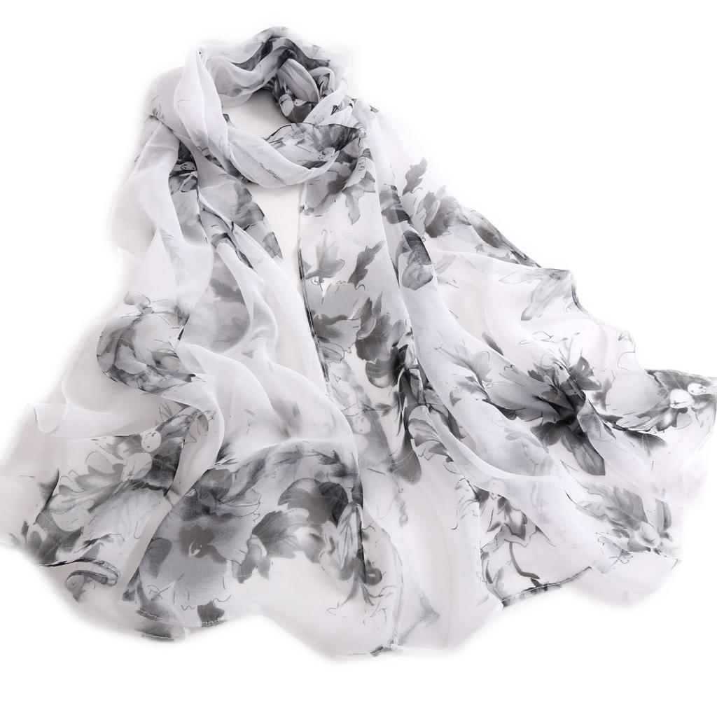 - Fashion Georgette Sunscreen Silk Scarf Beach Scarf Long Women'S Decorative Thin Silk Scarf Scarf