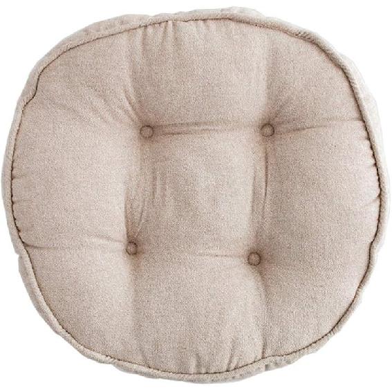 vctops Soft Chair Pads 18 inch Diameter Super Comfy Thicken Solid Color Round Seat Cushion for Kitchen Dining Room Office Chairs (Beige,18 x 18 ) 18 x 18-Inch