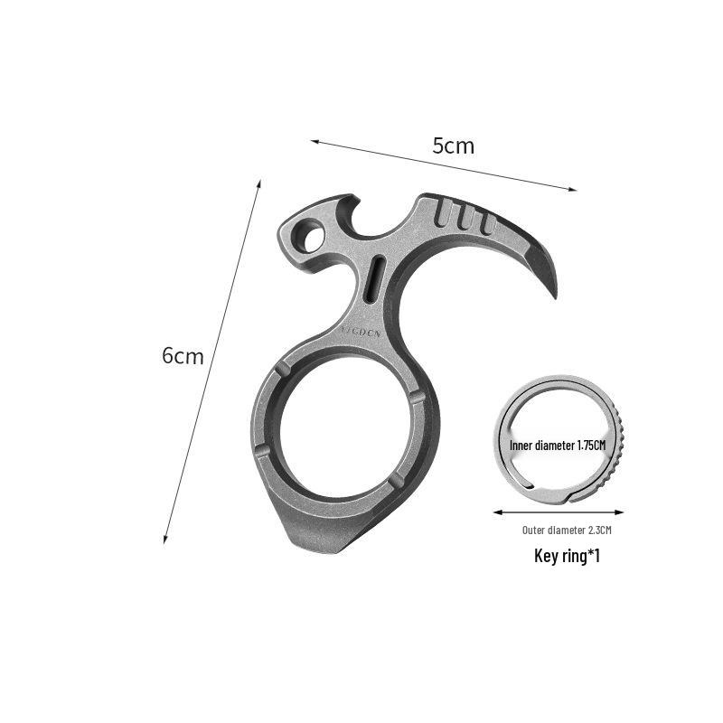Outil porte-clés EDC multifonction en alliage de titane: Pied-de-biche et extracteur de clous portable