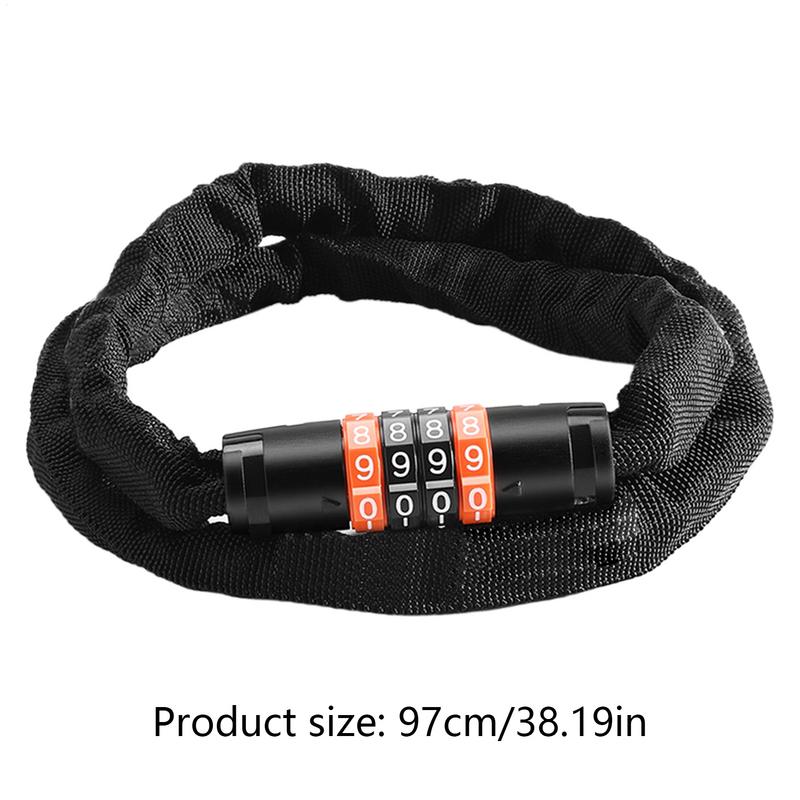 Cycle Lock Cable Long Security Resettable Locks 4 Digit Combination Cable Riding Accessories For Outdoor Commute Trip Fence Gate