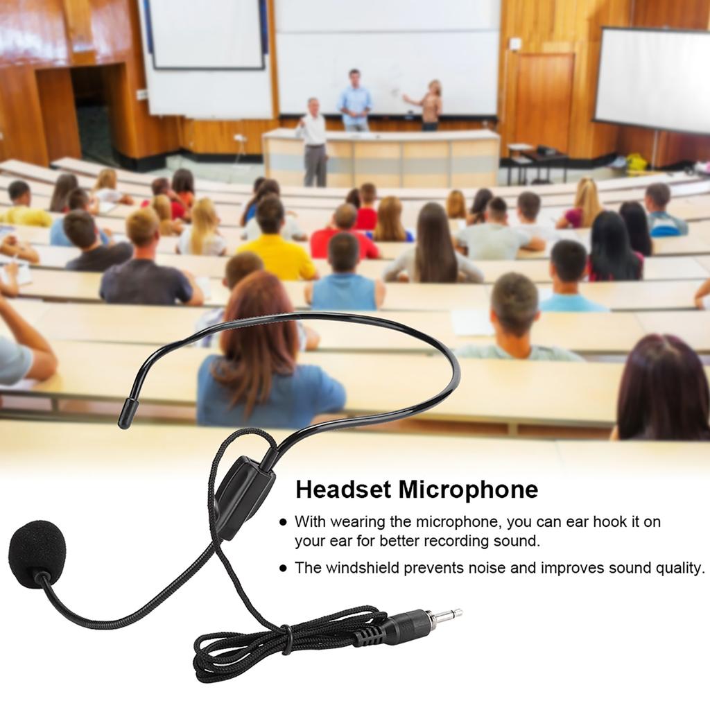 3Pcs 3.5 mm Screw Plug Wired Head Condenser Microphone Headset Mic for Shopping Guide Guider