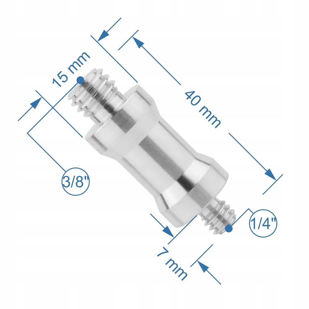 Adapter sleeve tripod reduction 3/8" to 1/4" aluminum for 40 mm tripod