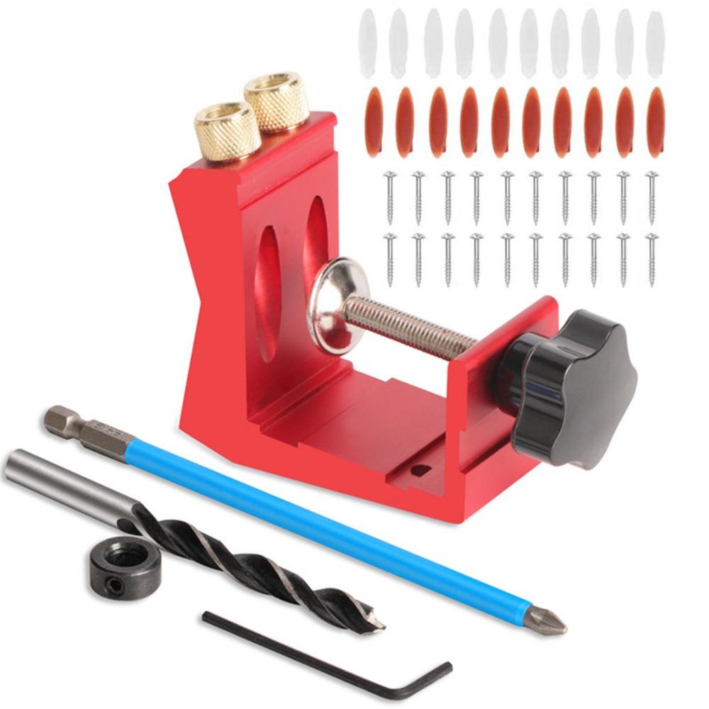 

Professional 15 Degree Angle Pocket Hole Jig Adjustable Multi-Function Oblique Hole Jig DIY Drill Positioner Woodworking червоний