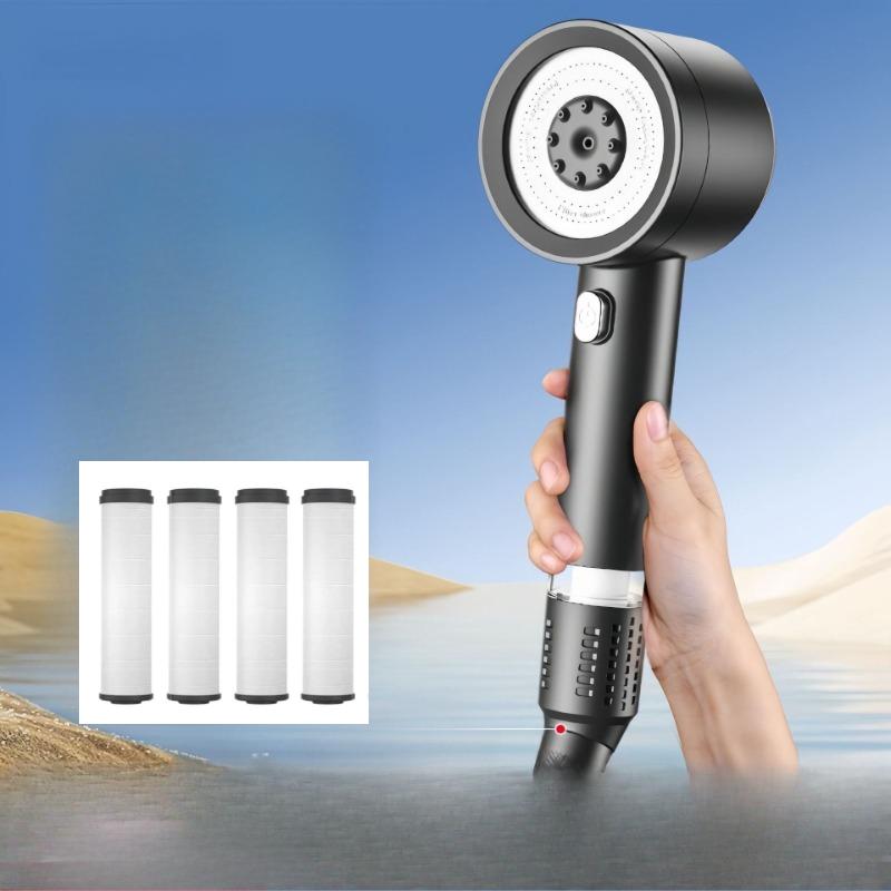 High Pressure Handheld Shower Head 4 Spray Modes with 4 Filter Pads for Shower Room Bathroom